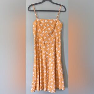 EUC Vintage Y2K Helen Wang 100% Cotton Floral Spaghetti Strap Midi Sheath Dress